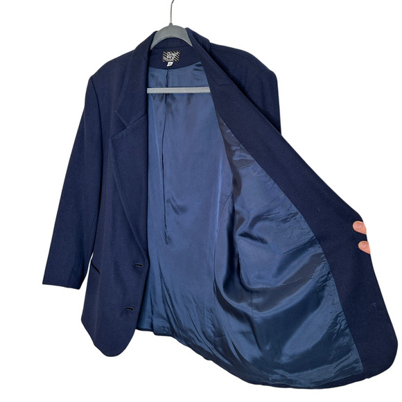 Sezane Vintage M Embroidered Nautical CREST Wool Blazer Navy Blue Gold Buttons - Picture 4 of 9